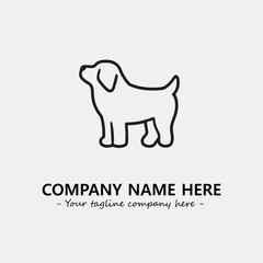 Dog illustration black and white for logo company vector image
