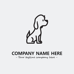 Dog illustration black and white for logo company vector image
