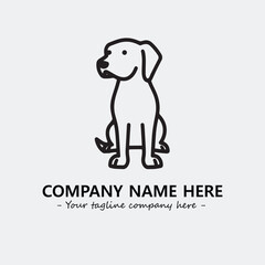 Dog illustration black and white for logo company vector image
