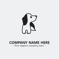 Dog illustration black and white for logo company vector image

