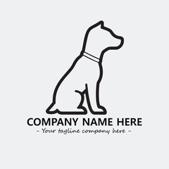 Dog illustration black and white for logo company vector image
