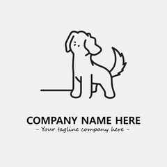 Dog illustration black and white for logo company vector image
