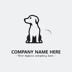 Dog illustration black and white for logo company vector image

