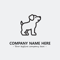Dog illustration black and white for logo company vector image
