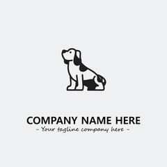 Dog illustration black and white for logo company vector image
