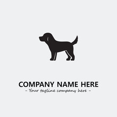 Dog illustration black and white for logo company vector image
