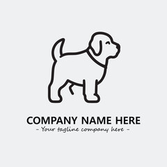 Dog illustration black and white for logo company vector image
