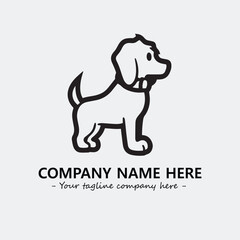 Dog illustration black and white for logo company vector image
