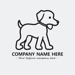 Dog illustration black and white for logo company vector image
