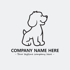 Obraz premium Dog illustration black and white for logo company vector image 