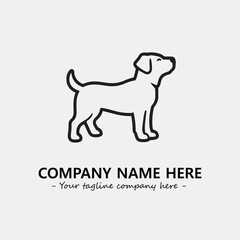 Dog illustration black and white for logo company vector image
