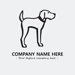 Dog illustration black and white for logo company vector image

