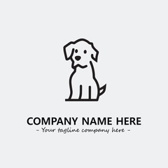 Dog illustration black and white for logo company vector image
