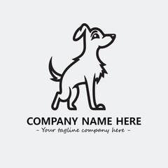 Dog illustration black and white for logo company vector image
