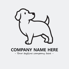 Dog illustration black and white for logo company vector image
