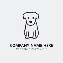 Dog illustration black and white for logo company vector image
