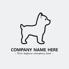 Dog illustration black and white for logo company vector image
