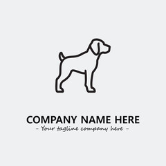 Dog illustration black and white for logo company vector image
