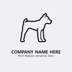 Dog illustration black and white for logo company vector image
