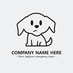 Dog illustration black and white for logo company vector image
