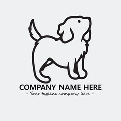 Dog illustration black and white for logo company vector image
