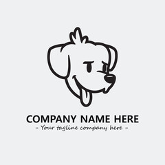 Dog illustration black and white for logo company vector image
