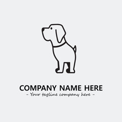 Dog illustration black and white for logo company vector image
