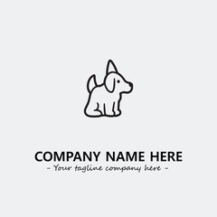 Dog illustration black and white for logo company vector image
