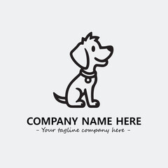 Dog illustration black and white for logo company vector image
