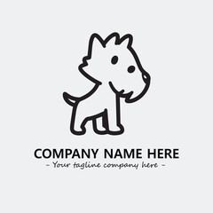 Dog illustration black and white for logo company vector image

