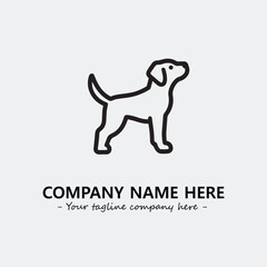 Dog illustration black and white for logo company vector image
