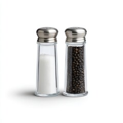 Salt and pepper shakers isolated on white background