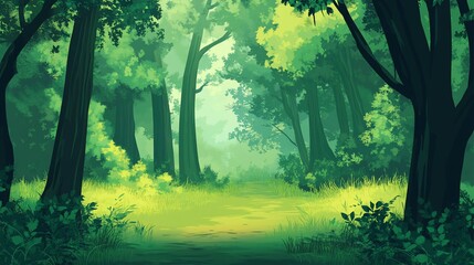 Lush Forest Path A Verdant Ecology Display perfect for environmental science conference presentation