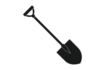 shovel silhouette vector isolated on white background