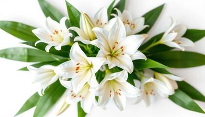 Fototapeta premium Elegant White Lily Bouquet Displayed