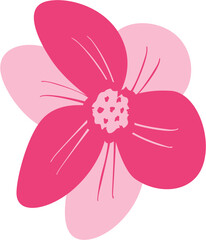 Simple flat flower vector in minimal style. Perfect for wedding invitations, nature-themed graphics, spring designs, packaging, and decorative floral elements.