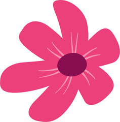 Simple flat flower vector in minimal style. Perfect for wedding invitations, nature-themed graphics, spring designs, packaging, and decorative floral elements.