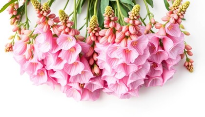 Obraz premium Pink Flower Bouquet On White Background