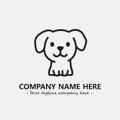 Dog illustration black and white for logo company vector image

