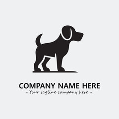 Dog illustration black and white for logo company vector image

