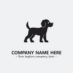 Dog illustration black and white for logo company vector image
