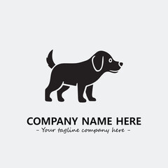 Dog illustration black and white for logo company vector image
