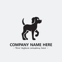 Dog illustration black and white for logo company vector image
