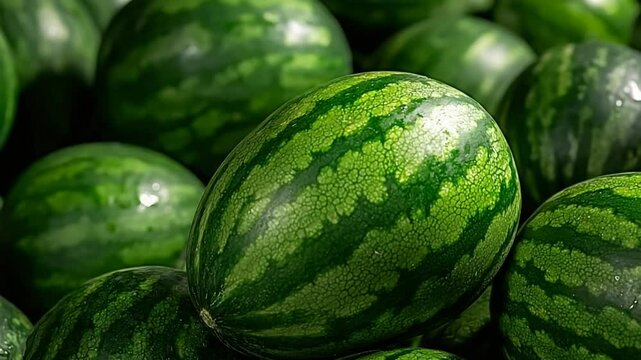 Juicy Watermelons: A Close-Up of Fresh Summer Fruit