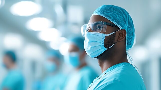 Focused Surgeon in Operating Room
