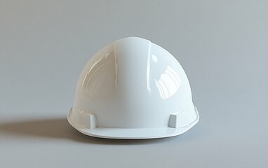 Fototapeta premium Durable White Safety Helmet Reliable Head Protection ideal for marketing campaign materials