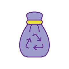 Biodegradable Garbage Bag icon vector stock illustration