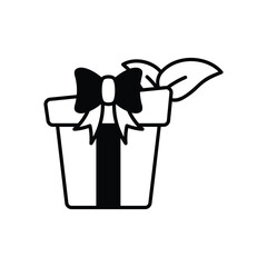 Eco Gift Wrap icon vector stock illustration