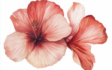 Watercolor Hibiscus Illustration excellent for marketing collateral backgrounds