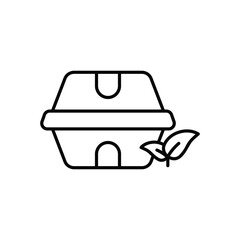 Compostable Takeout Box icon vector stock illustration